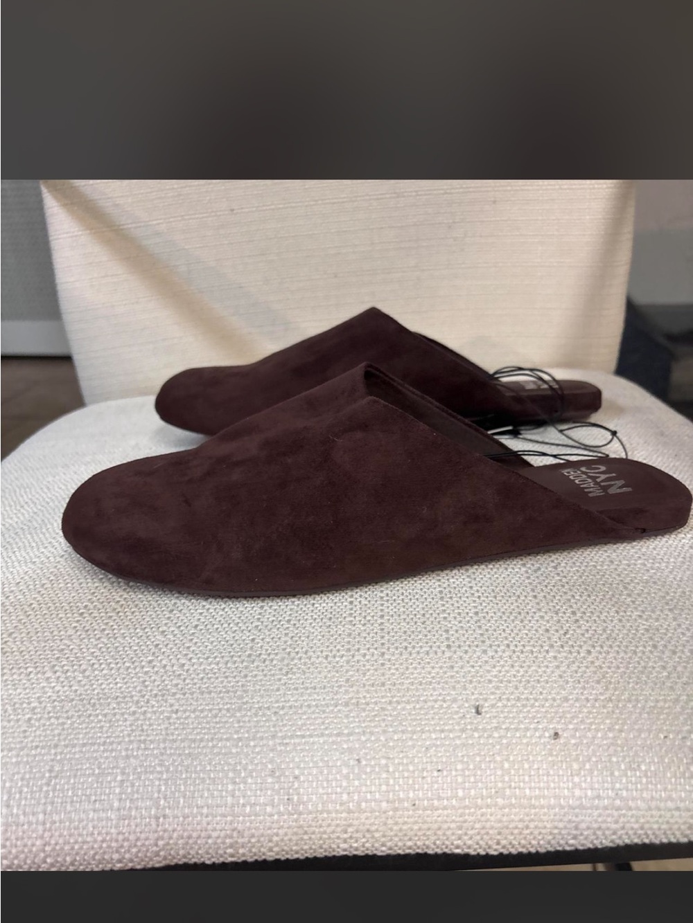 Madden NYC Women’s Dark Brown Suede Slip-On Mules - Picture 3 of 6